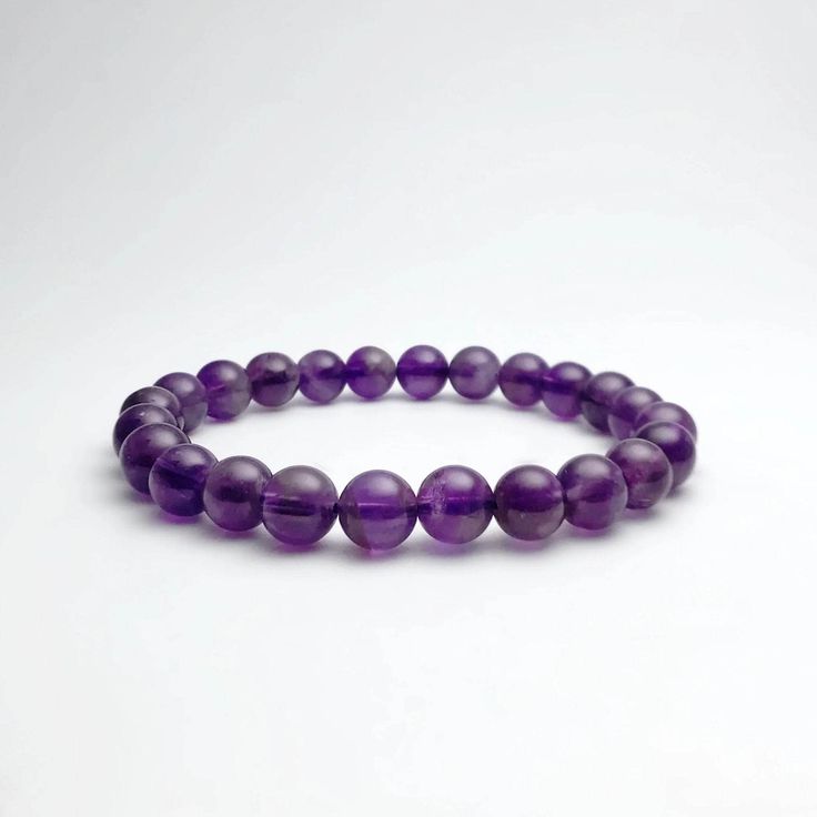 Amethyst 8MM Round Bead Bracelet