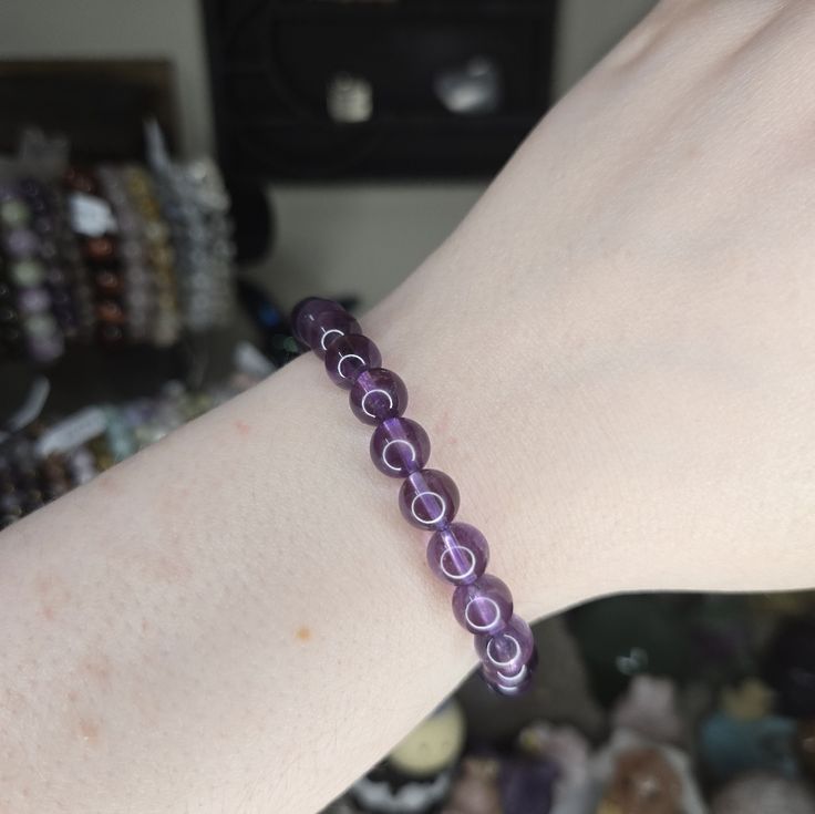 Amethyst 8MM Round Bead Bracelet