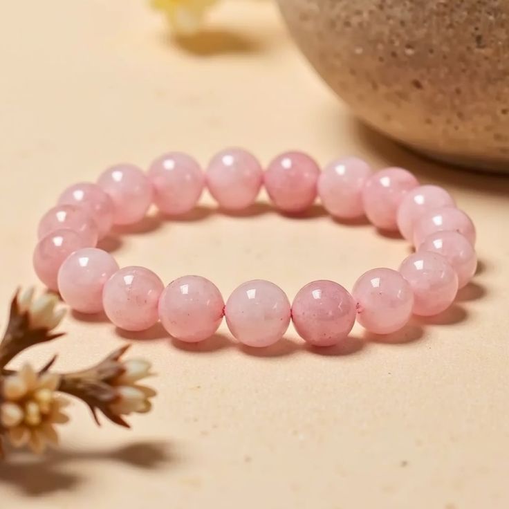 Rose Quartz 8MM Round Bead Bracelet