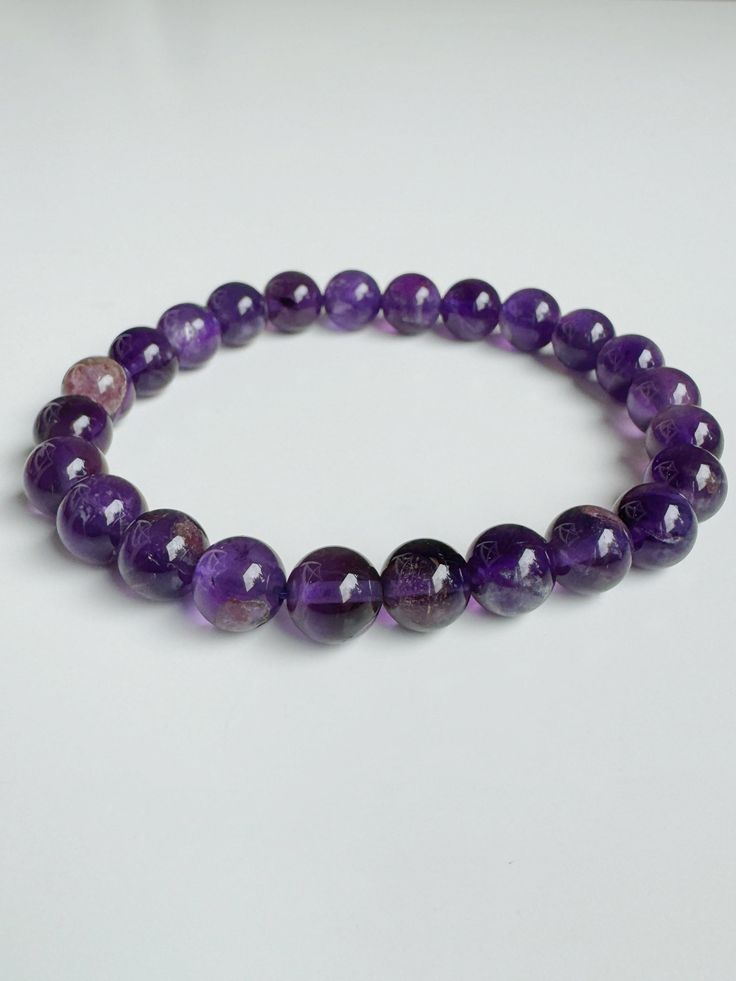 Amethyst 8MM Round Bead Bracelet