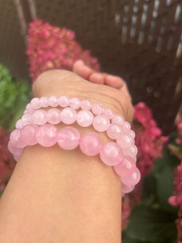 Rose Quartz 8MM Round Bead Bracelet