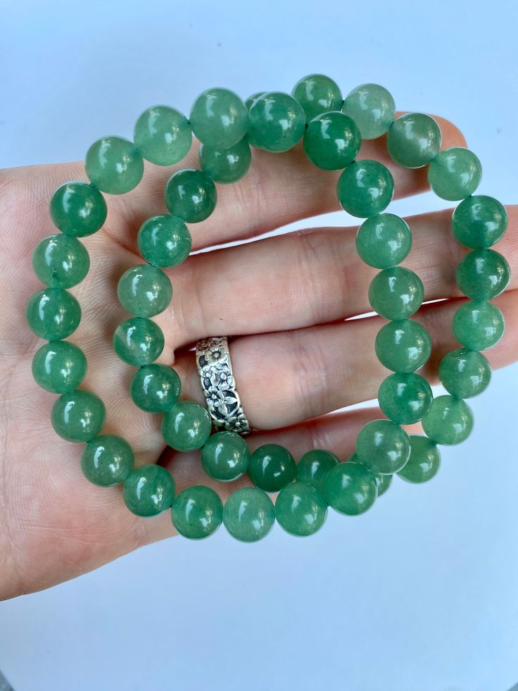 Green Aventurine 8MM Round Bead Bracelet